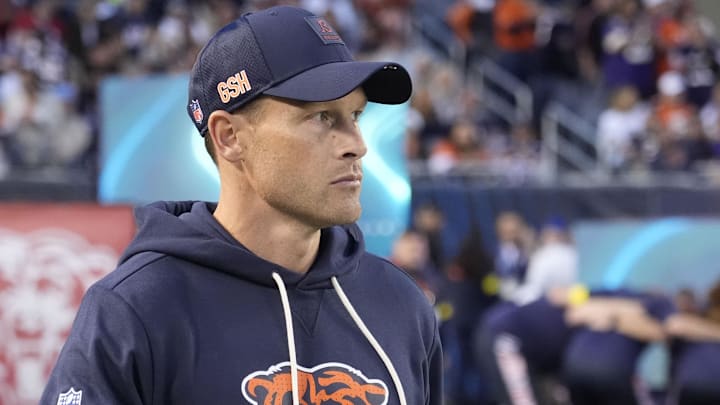  Chicago Bears head coach Ben Johnson before the game against the Minnesota Vikings at Soldier Field.