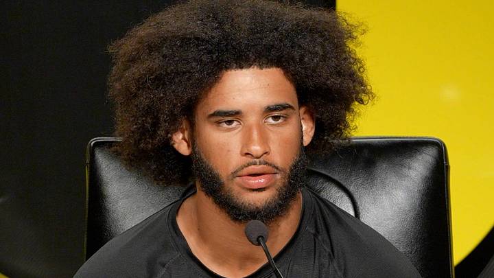 Oregon quarterback Dante Moore speaks during a media availability on April 7, 2026, in Eugene, Oregon.