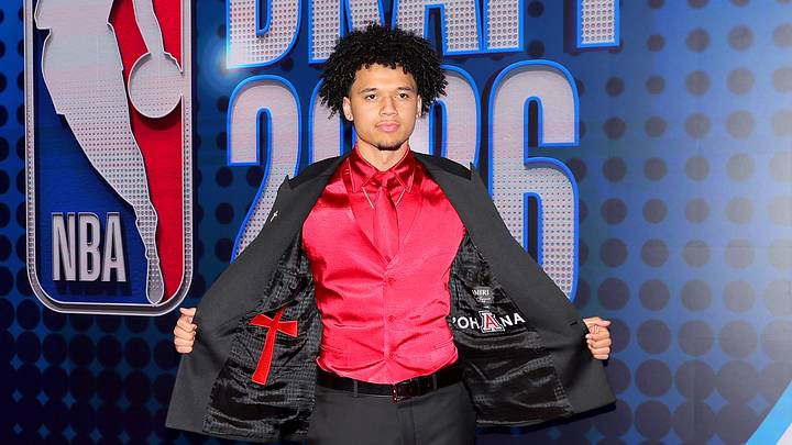 Jun 23, 2026; New York, NY, USA; Draft prospect Brayden Burries poses for photos on the red carpet before the 2026 NBA draft at Barclays Center. Mandatory Credit: Brad Penner-Imagn Images Jun 23, 2026; New York, NY, USA; Draft prospect Brayden Burries poses for photos on the red carpet before the 2026 NBA draft at Barclays Center. Mandatory Credit: Brad Penner-Imagn Images