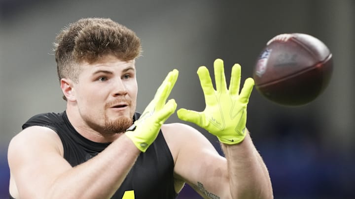 Oregon linebacker Bryce Boettcher during the NFL Scouting Combine