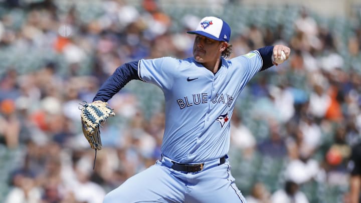 Jul 27, 2025; Detroit, Michigan, USA; Toronto Blue Jays pitcher Justin Bruihl (58) pitches in the eighth inning against the Detroit Tigers at Comerica Park. Mandatory Credit: Rick Osentoski-Imagn Images Jul 27, 2025; Detroit, Michigan, USA; Toronto Blue Jays pitcher Justin Bruihl (58) pitches in the eighth inning against the Detroit Tigers at Comerica Park. Mandatory Credit: Rick Osentoski-Imagn Images
