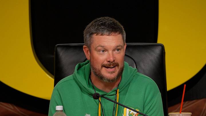 Oregon football coach Dan Lanning speaks during a press availability on Aug. 26, 2026, at the Hatfield-Dowlin Complex in Eugene. Oregon football coach Dan Lanning speaks during a press availability on Aug. 26, 2026, at the Hatfield-Dowlin Complex in Eugene.