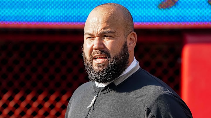 Donovan Raiola is in his fourth season as Nebraska's offensive line coach. Donovan Raiola is in his fourth season as Nebraska's offensive line coach.