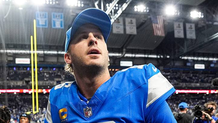 Detroit Lions quarterback Jared Goff (16) waves at fans after 31-24 win over New York Jets at Ford Field in Detroit on Sunday, Sept. 27, 2026. Detroit Lions quarterback Jared Goff (16) waves at fans after 31-24 win over New York Jets at Ford Field in Detroit on Sunday, Sept. 27, 2026.