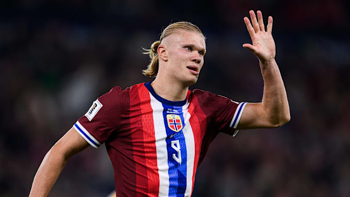Erling Haaland scored five goals in Norway’s victory vs. Moldova.