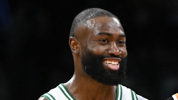 Mar 16, 2026; Boston, Massachusetts, USA; Phoenix Suns guard Jalen Green (4) and Boston Celtics guard Jaylen Brown (7) talk after a game at the TD Garden. Mandatory Credit: Brian Fluharty-Imagn Images Mar 16, 2026; Boston, Massachusetts, USA; Phoenix Suns guard Jalen Green (4) and Boston Celtics guard Jaylen Brown (7) talk after a game at the TD Garden. Mandatory Credit: Brian Fluharty-Imagn Images