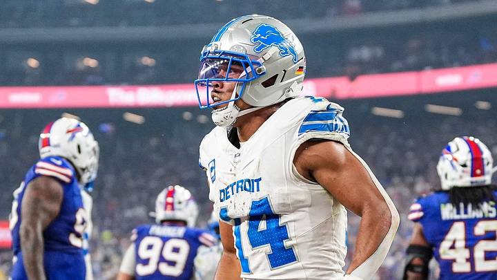 Detroit Lions wide receiver Amon-Ra St. Brown (14). Detroit Lions wide receiver Amon-Ra St. Brown (14).