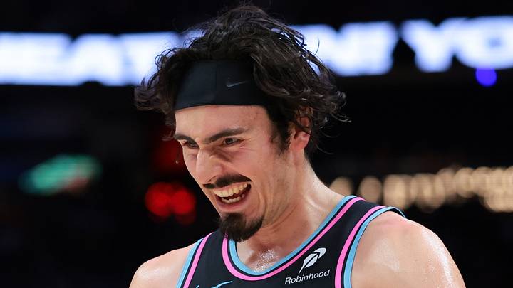 Miami Heat forward Jaime Jaquez Jr. (11) reacts against the Indiana Pacers during the second half at Kaseya Center on December 27, 2025.