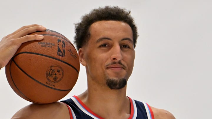 Sep 29, 2025; Inglewood, CA, USA; Los Angeles Clippers guard Patrick Baldwin Jr. (23) photographed during media day at Intuit Dome. Mandatory Credit: Jayne Kamin-Oncea-Imagn Images