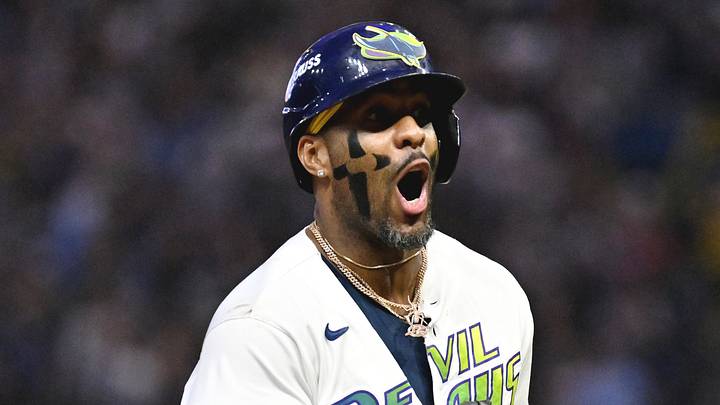 Tampa Bay Rays designated hitter Yandy Diaz (2) celebrates