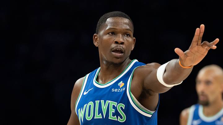Oct 25, 2026; Minneapolis, Minnesota, USA; Minnesota Timberwolves guard Anthony Edwards (5) celebrates making a shot against the Toronto Raptors in the first half at Target Center. Mandatory Credit: Jesse Johnson-Imagn Images Oct 25, 2026; Minneapolis, Minnesota, USA; Minnesota Timberwolves guard Anthony Edwards (5) celebrates making a shot against the Toronto Raptors in the first half at Target Center. Mandatory Credit: Jesse Johnson-Imagn Images