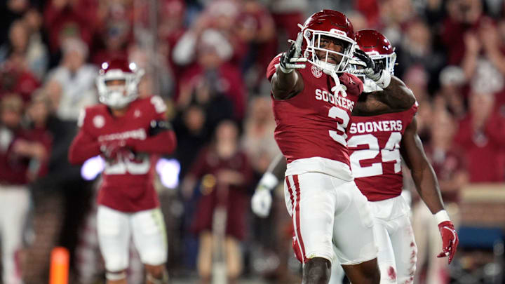 Oklahoma safety Robert Spears-Jennings celebrates against Alabama. Oklahoma safety Robert Spears-Jennings celebrates against Alabama.