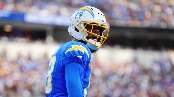 Oct 5, 2025; Inglewood, California, USA; Los Angeles Chargers wide receiver Keenan Allen (13) reacts in the second half against the Washington Commanders at SoFi Stadium. Mandatory Credit: Gary A. Vasquez-Imagn Images Oct 5, 2025; Inglewood, California, USA; Los Angeles Chargers wide receiver Keenan Allen (13) reacts in the second half against the Washington Commanders at SoFi Stadium. Mandatory Credit: Gary A. Vasquez-Imagn Images