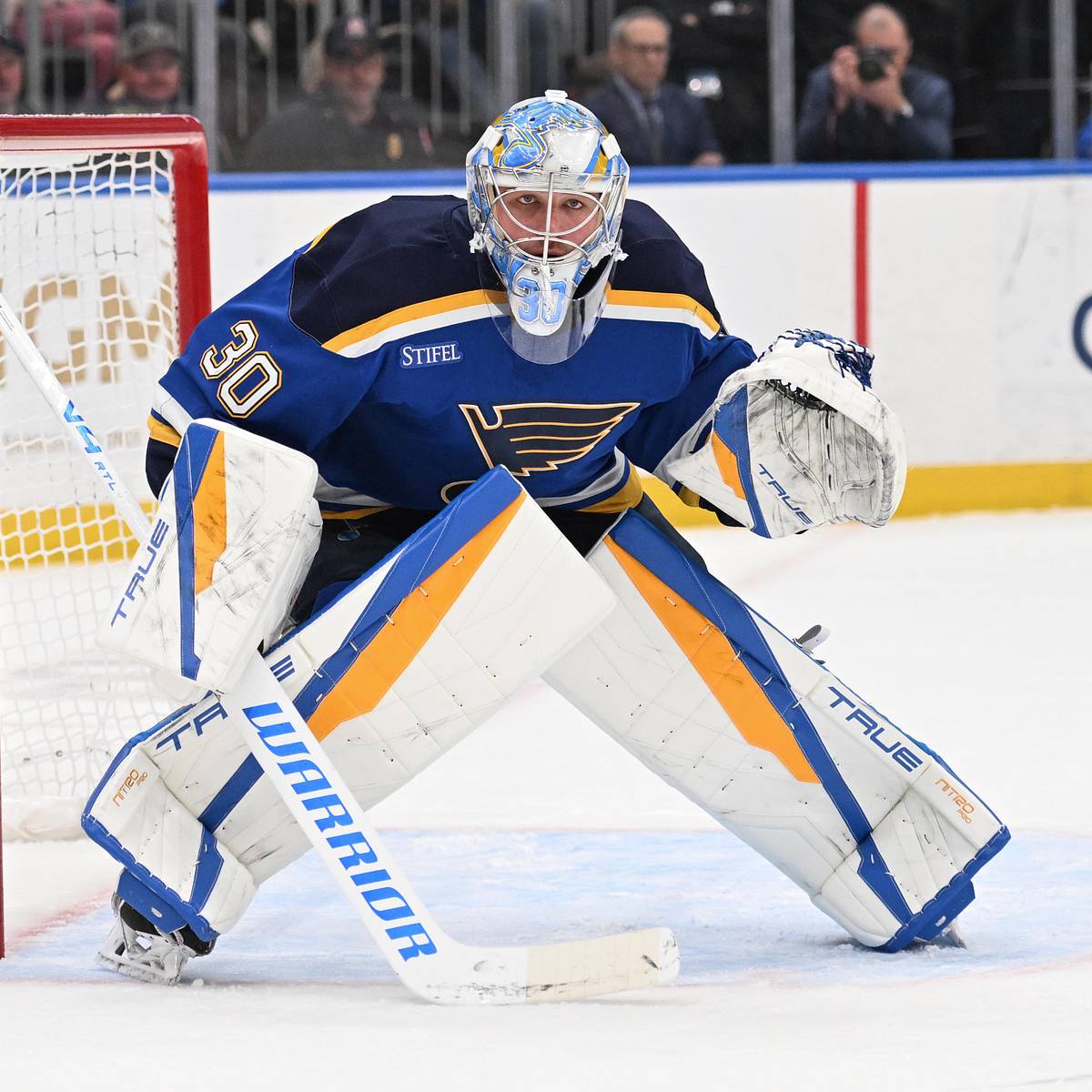 St. Louis Blues player in current team colors