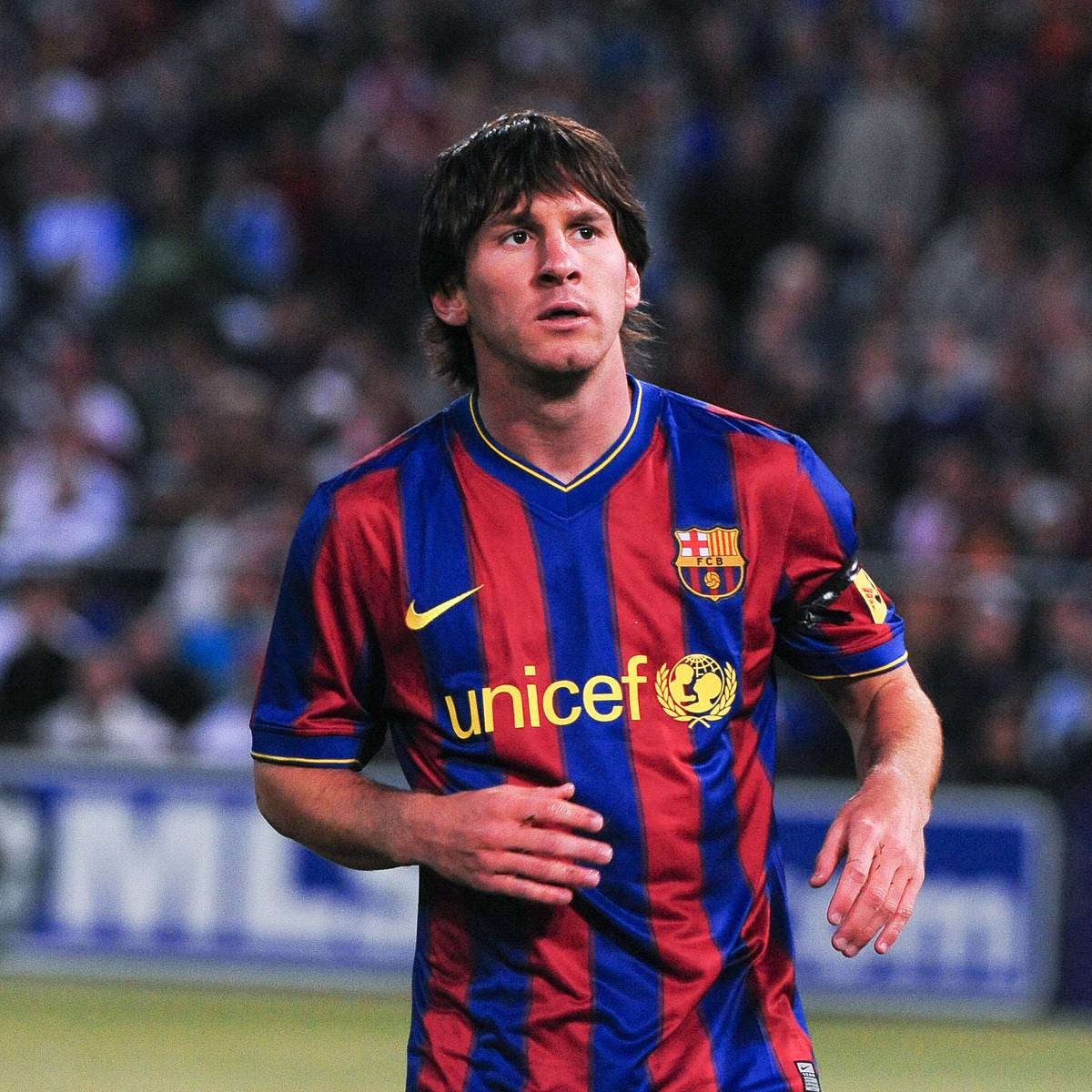 Lionel Messi in a Barcelona shirt