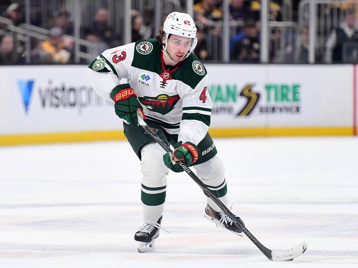 Quinn Hughes skating for the Minnesota Wild during the 2026 season