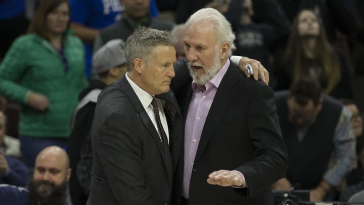 Gregg Popovich coaching the San Antonio Spurs