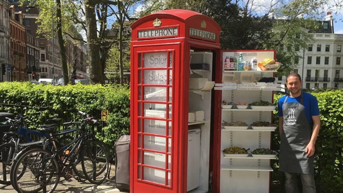London Man Transforms Old Phone Booth Into A Pop Up Salad