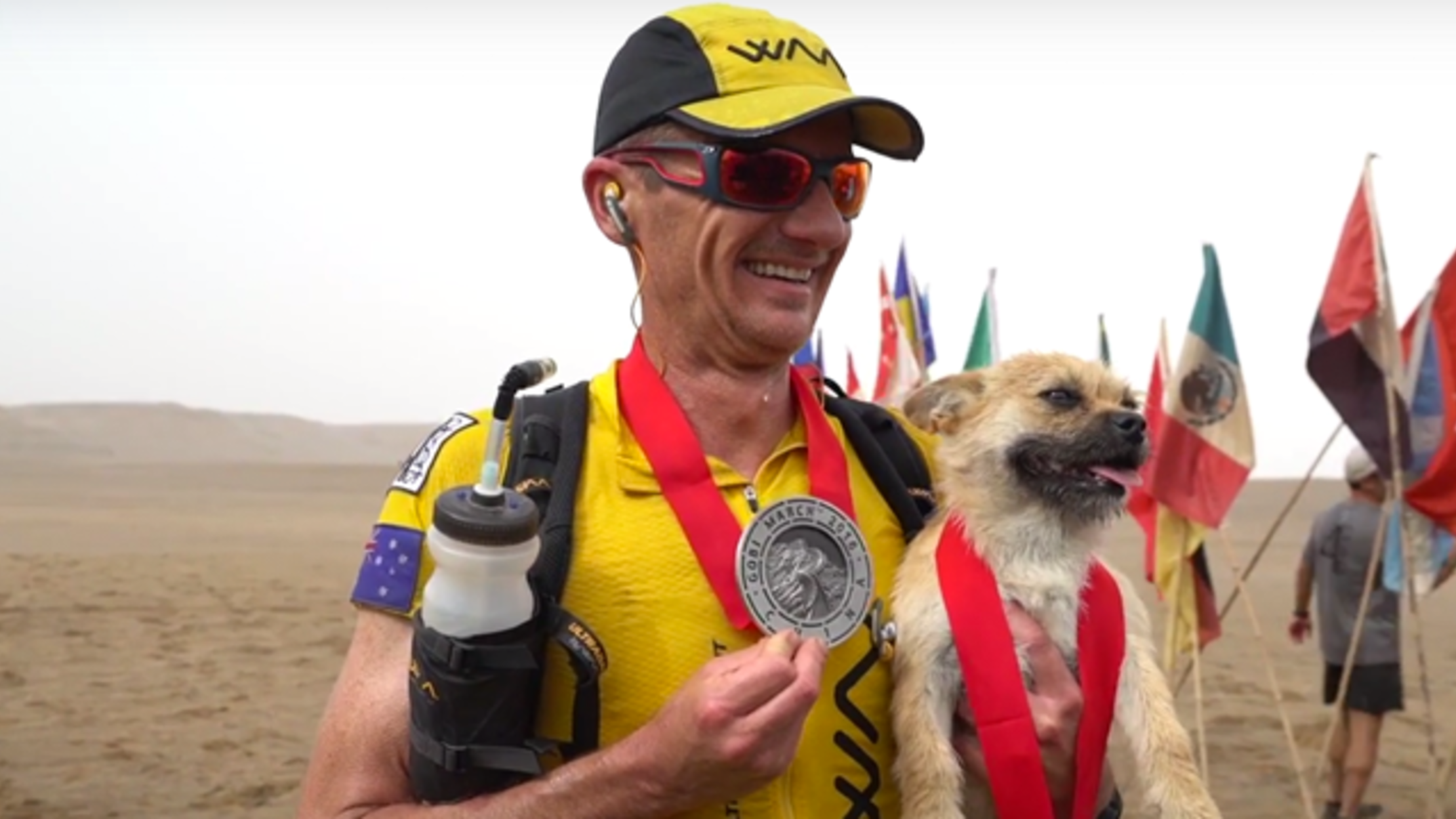 stray dog follows extreme race stray dog follows extreme race