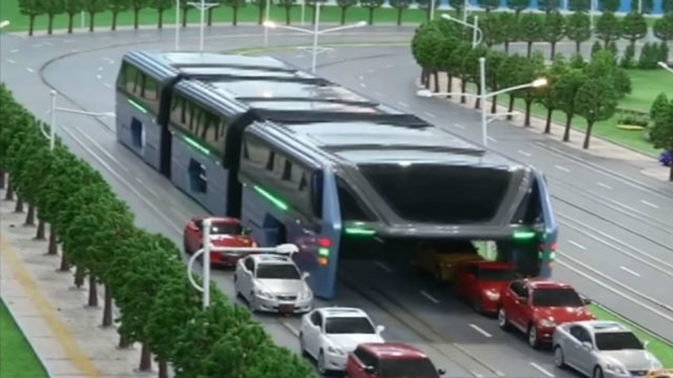 China is Testing a Bus That Drives Over Cars Mental Floss