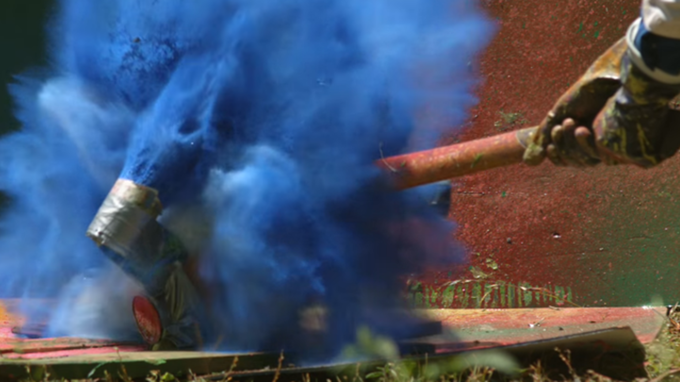 Watch Spray Paint Cans Get Hit With a Sledgehammer in Slow Motion