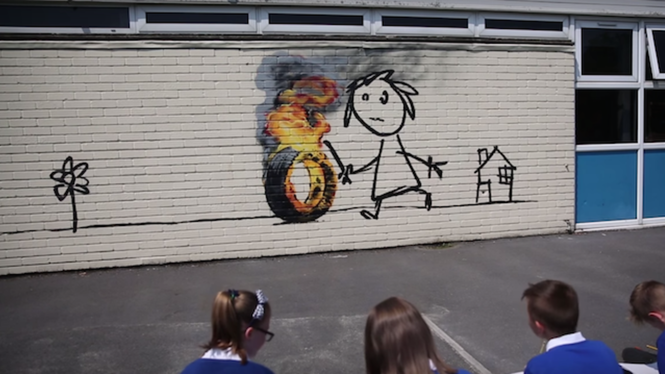 mural elementary banksy surprise leaves mental floss