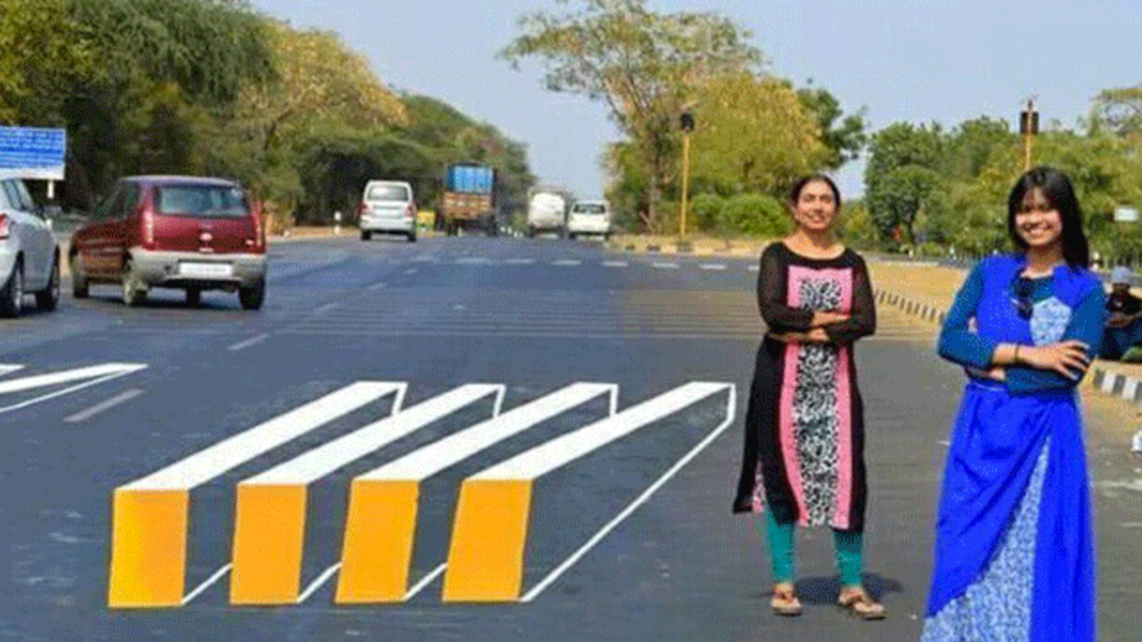 This 3d Crosswalk Uses An Optical Illusion To Slow Drivers