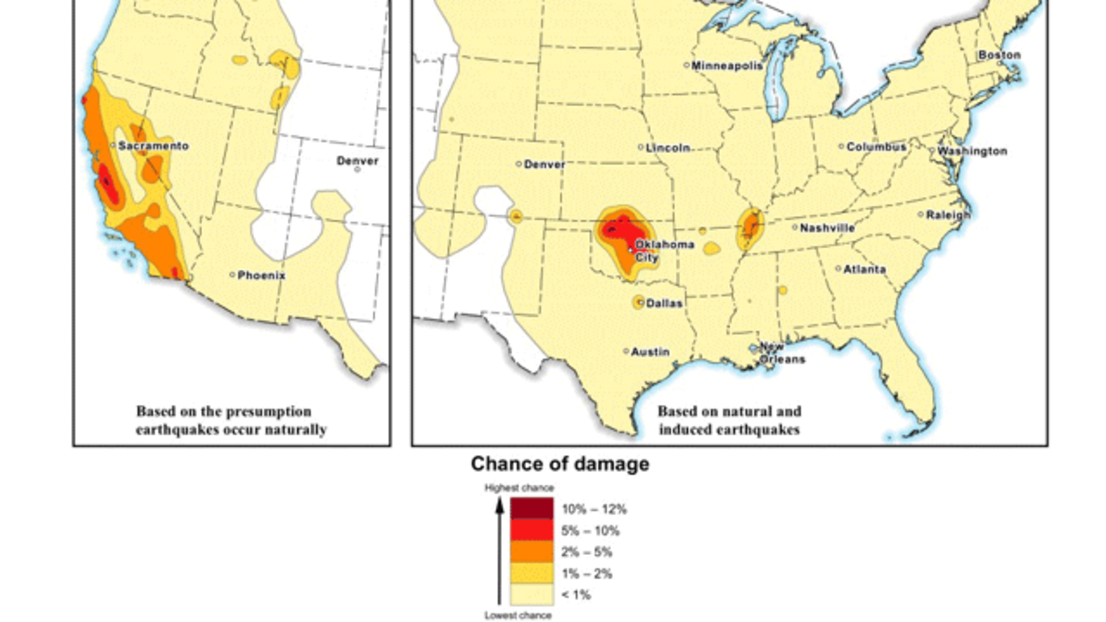 New USGS Earthquake Forecast Maps Include Tremors Caused by Humans  Mental Floss