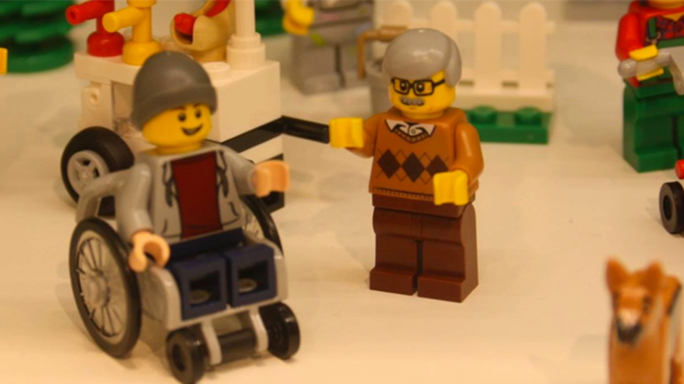 lego man in wheelchair