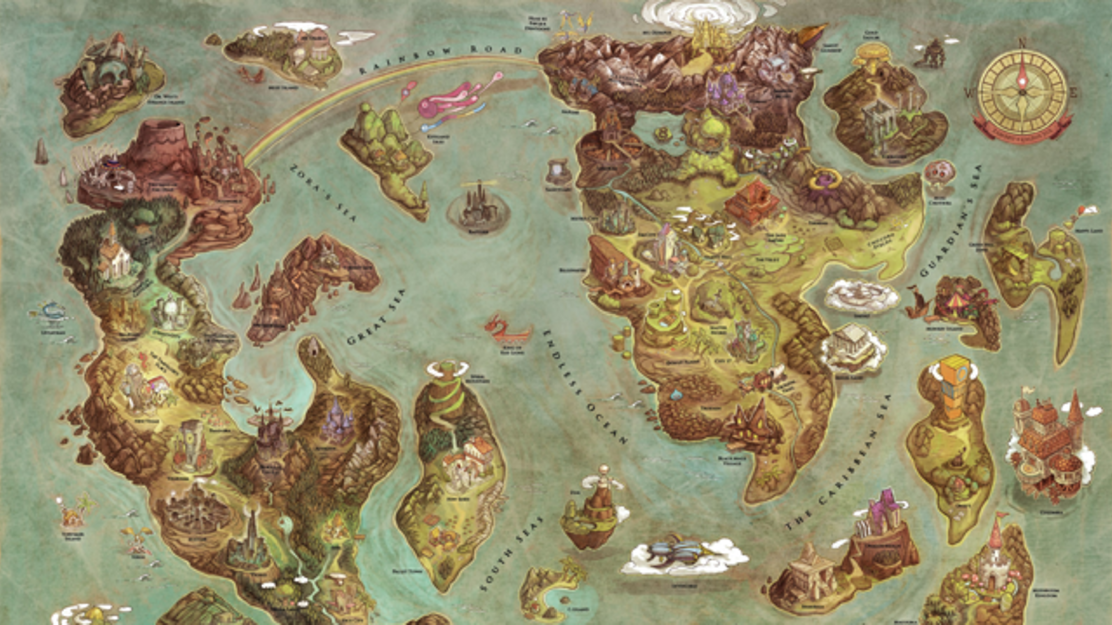 A and Extensive Video Game Map Mental Floss