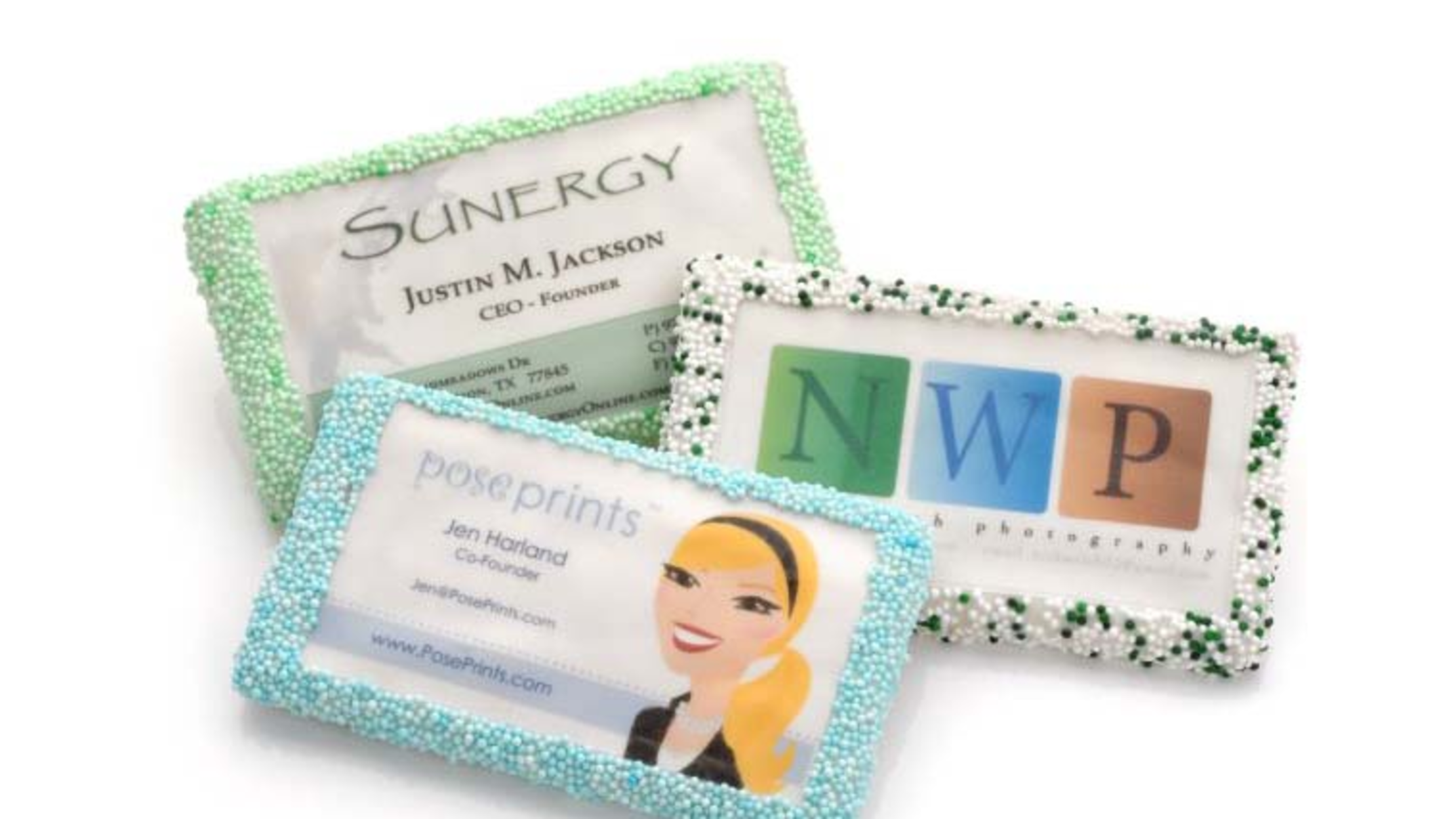 example of edible business cards