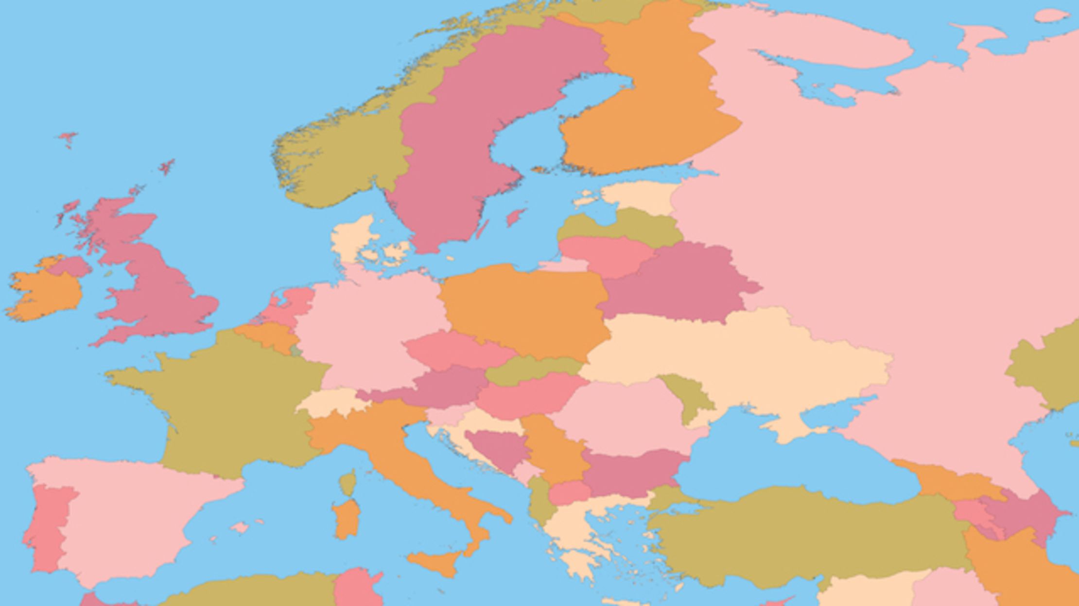 Europe Map Without Country Names   Europe 