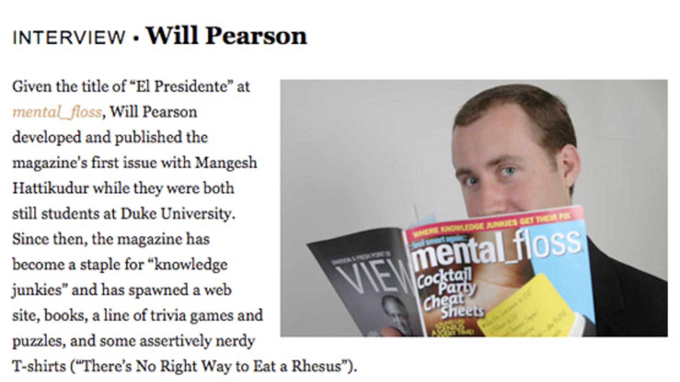 Will Pearson on The Morning News Mental Floss