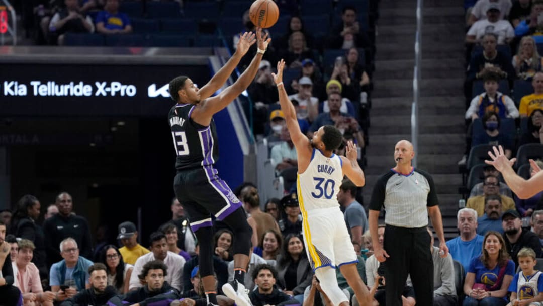 Keegan Murray #13, Sacramento Kings, Stephen Curry #30, Golden State Warriors (Photo by Thearon W. Henderson/Getty Images)