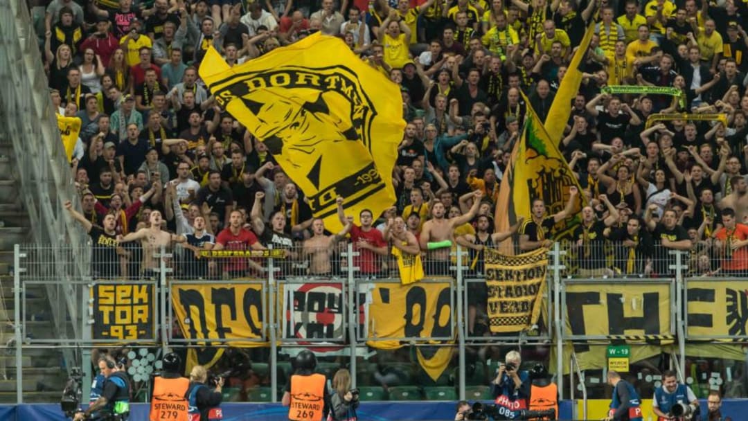 Warsaw, Poland 14.09.2016, UEFA Champions League - 2016/17 Season, Group F - Matchday 1, Legia Warschau - BV Borussia Dortmund, schlussjubel (Photo by TF-Images/Getty Images)