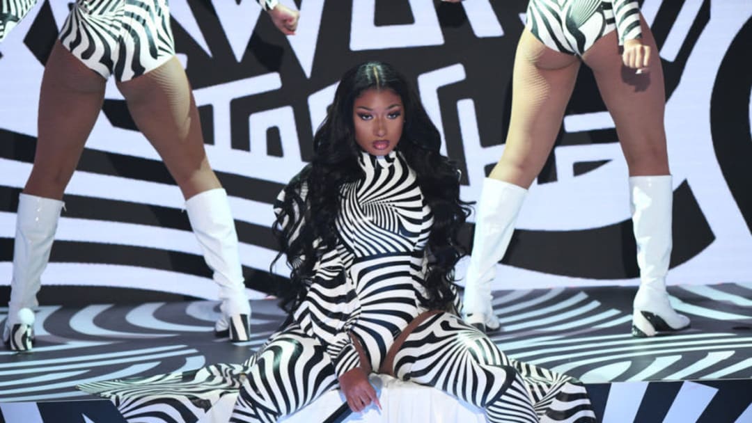 SATURDAY NIGHT LIVE -- "Chris Rock" Episode 1786 -- Pictured: Musical guest Megan Thee Stallion performs on Saturday, October 3, 2020 -- (Photo by: Will Heath/NBC)