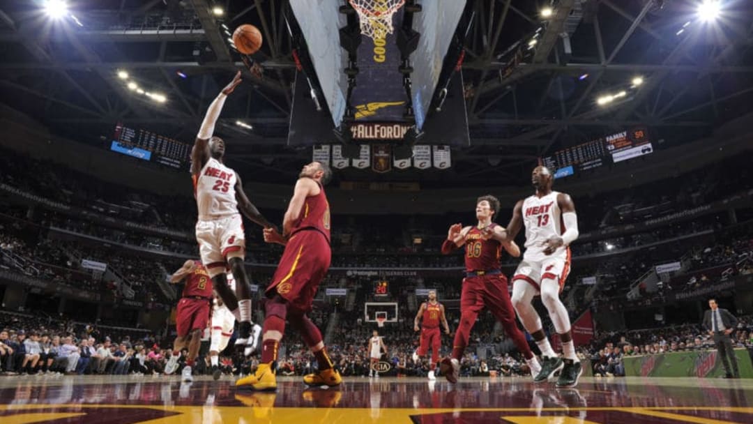 Kendrick Nunn #25 of the Miami Heat shoots the ball against the Cleveland Cavaliers (Photo by David Liam Kyle/NBAE via Getty Images)