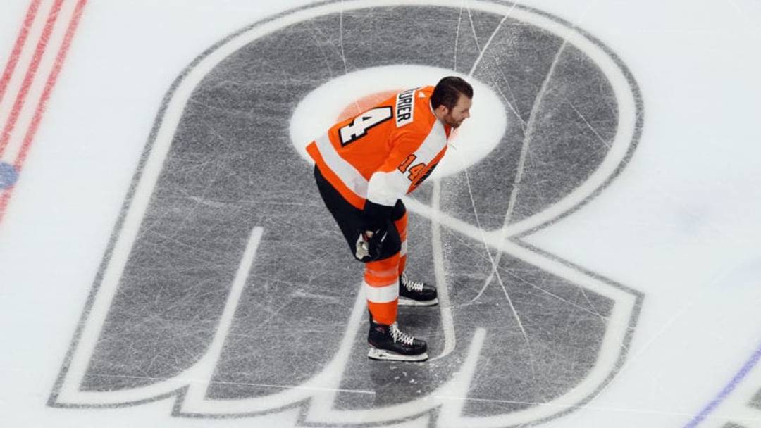 Fantasy Hockey: PHILADELPHIA, PENNSYLVANIA - JANUARY 07: Sean Couturier #14 of the Philadelphia Flyers skates in warm-ups prior to the game against the St. Louis Blues at the Wells Fargo Center on January 07, 2019 in Philadelphia, Pennsylvania. The Blues shut-out the Flyers 3-0. (Photo by Bruce Bennett/Getty Images)