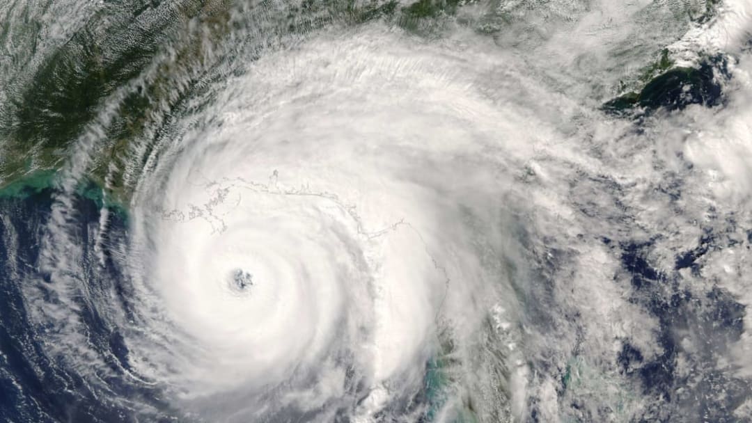 A hurricane bears down on the U.S. Gulf Coast.