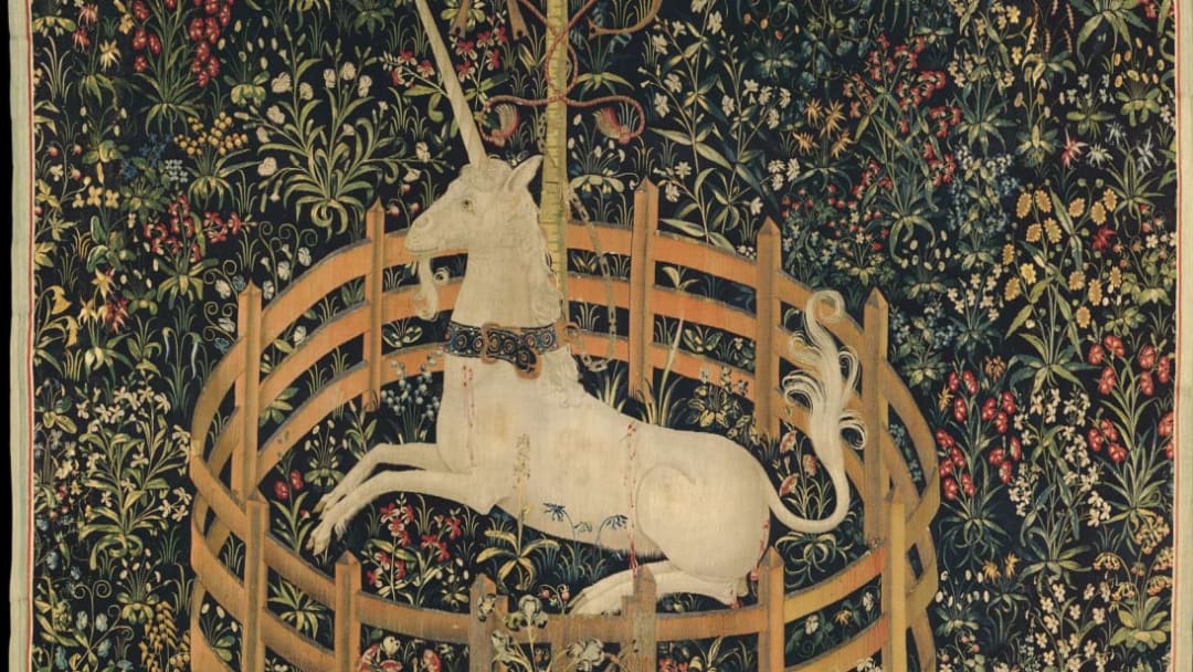One of the scenes from the famous Unicorn Tapestries.