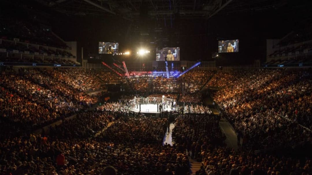A packed crowd at the UFC Ultimate Fighting Championship fight night at the O2 Arena on February 27th 2016 in London (Photo by Tom Jenkins)