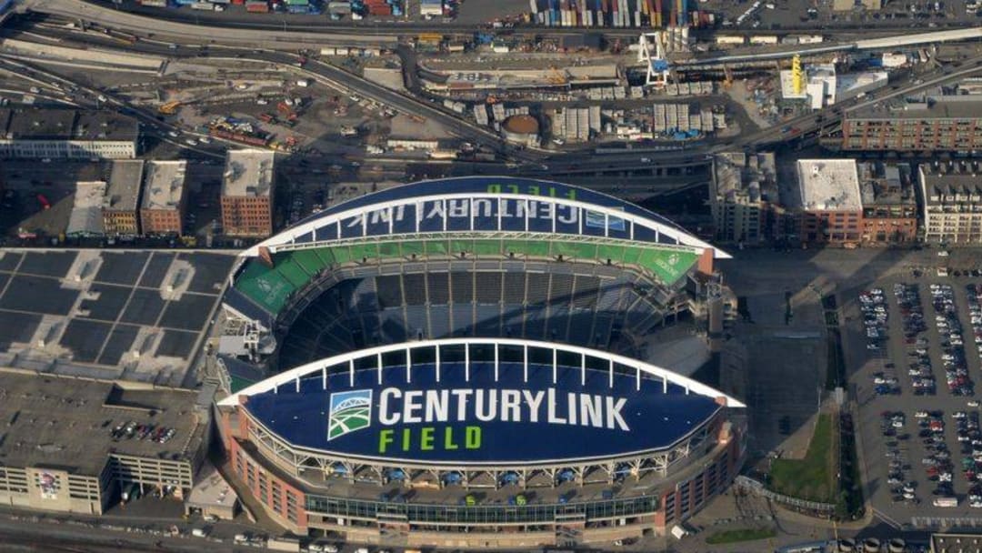 Feb 26, 2016; Seattle, WA, USA; General aerial of CenturyLink Field. The venue is the home of the Seattle Seahawks of the NFL and the Seattle Sounders of the MLS. Mandatory Credit: Kirby Lee-USA TODAY Sports