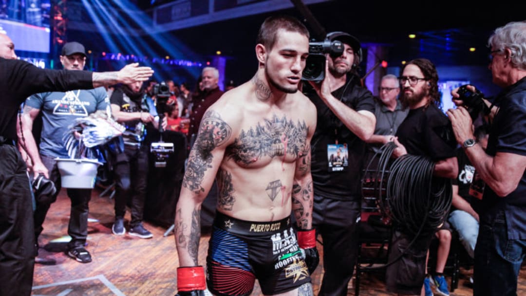 Joey "El Cazador" Ruquet entering the cage for Combate Americas (Photo by Amy Kaplan/FanSided)