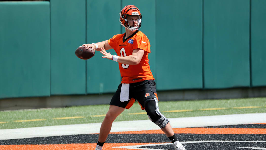 Joe Burrow has improved his velocity on his throws. Joe Burrow has improved his velocity on his throws.