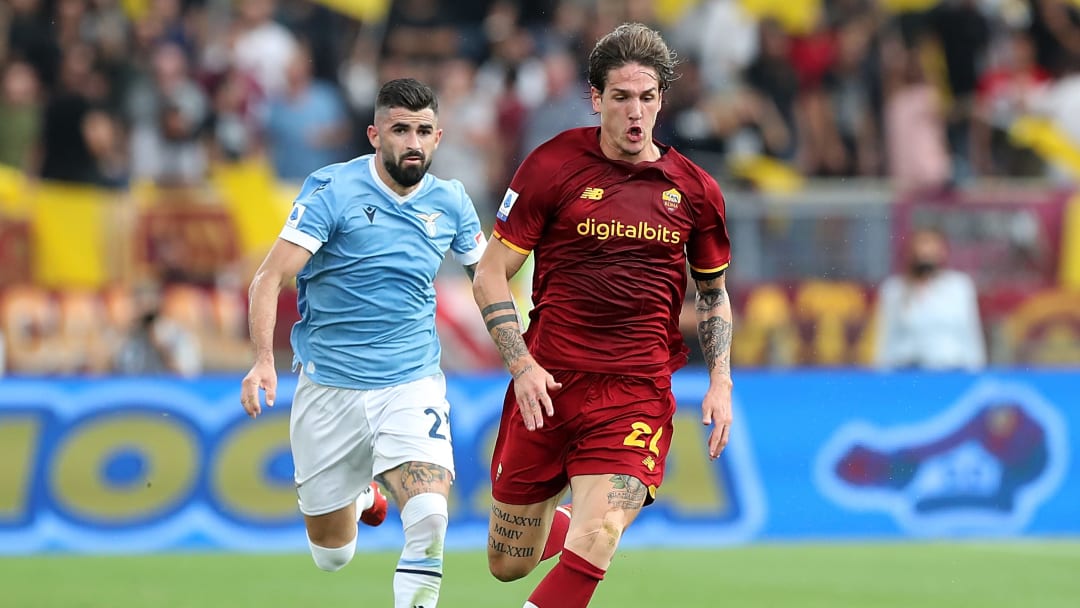 Zaniolo in azione nel derby Zaniolo in azione nel derby