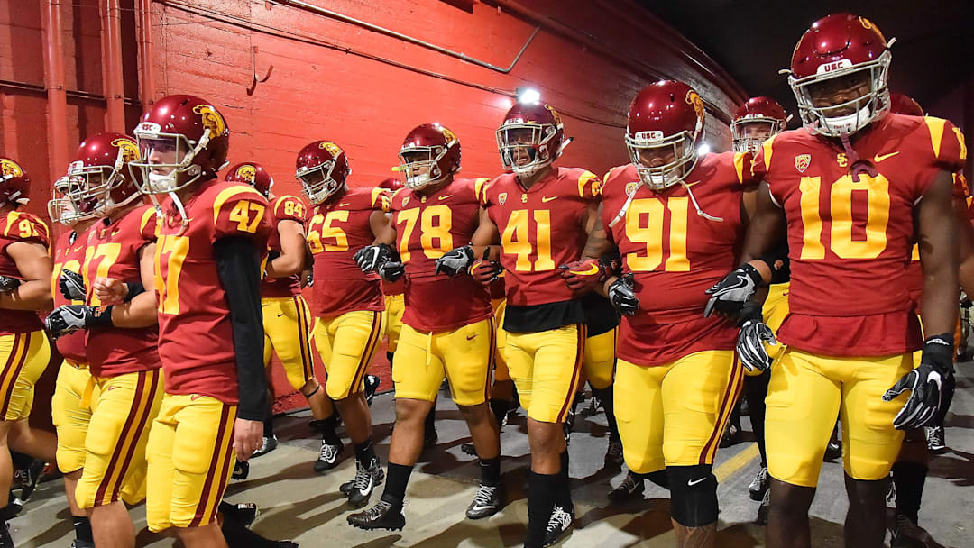 USC football players. USC football players.