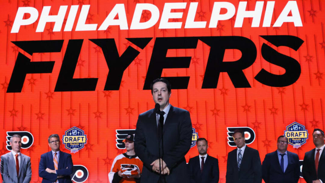 NASHVILLE, TENNESSEE - JUNE 28: Daniel Briere of the Philadelphia Flyers attends the 2023 NHL Draft at the Bridgestone Arena on June 28, 2023 in Nashville, Tennessee. (Photo by Bruce Bennett/Getty Images)