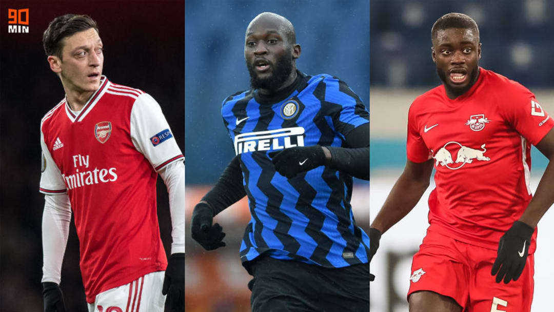 Mesut Ozil, Romelu Lukaku, Dayot Upamecano Mesut Ozil, Romelu Lukaku, Dayot Upamecano
