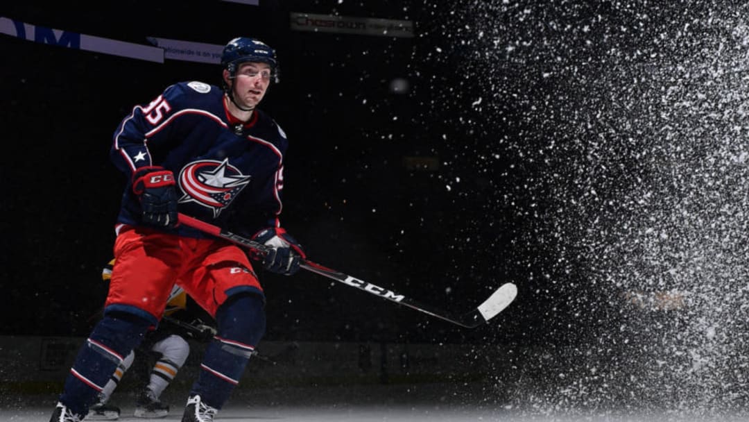 COLUMBUS, OH - MARCH 9: Matt Duchene #95 of the Columbus Blue Jackets skates against the Pittsburgh Penguins on March 9, 2019 at Nationwide Arena in Columbus, Ohio. (Photo by Jamie Sabau/NHLI via Getty Images)
