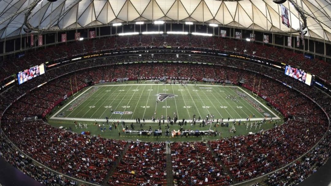 Nov 30, 2014; Atlanta, GA, USA; A general view of the stadium during the game between the Atlanta Falcons and the Arizona Cardinals during the first quarter at the Georgia Dome. Mandatory Credit: Dale Zanine-USA TODAY Sports